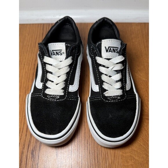 Vans Old Skool Canvas Suede Sneakers Black White Youth 11C Retro Low Top Skate - Picture 3 of 11